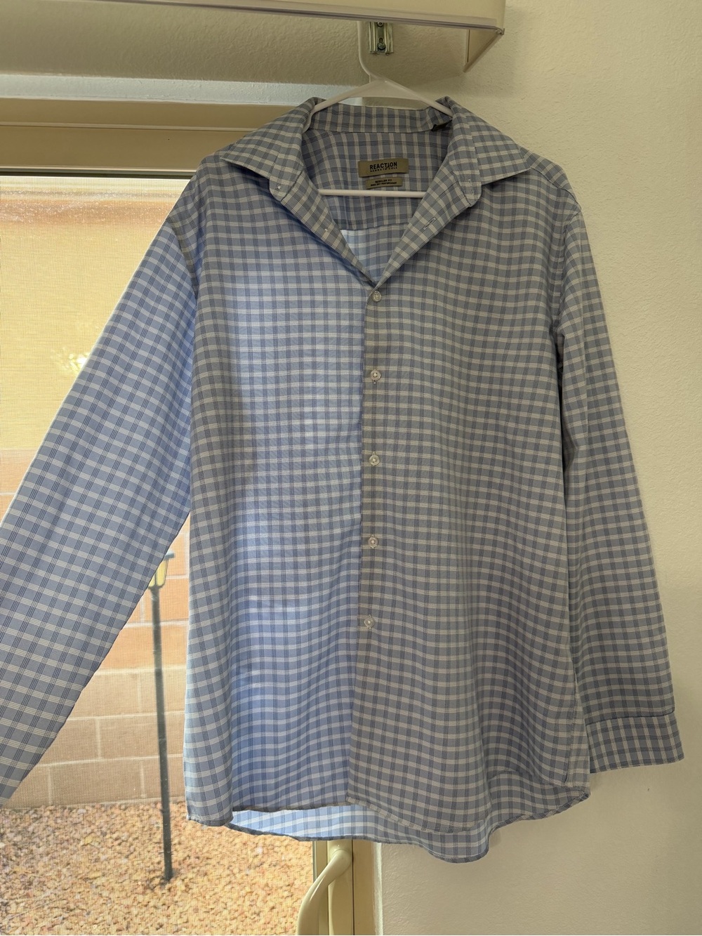 Kenneth Cole Reaction Gingham Dress Shirt - Size L (16-16.5 34/35)